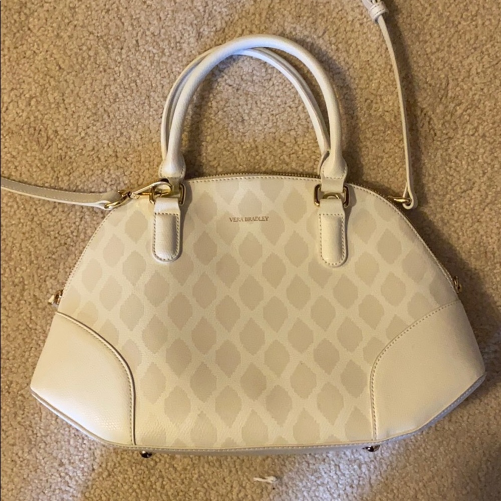 Vera Bradley white leather purse/crossbody